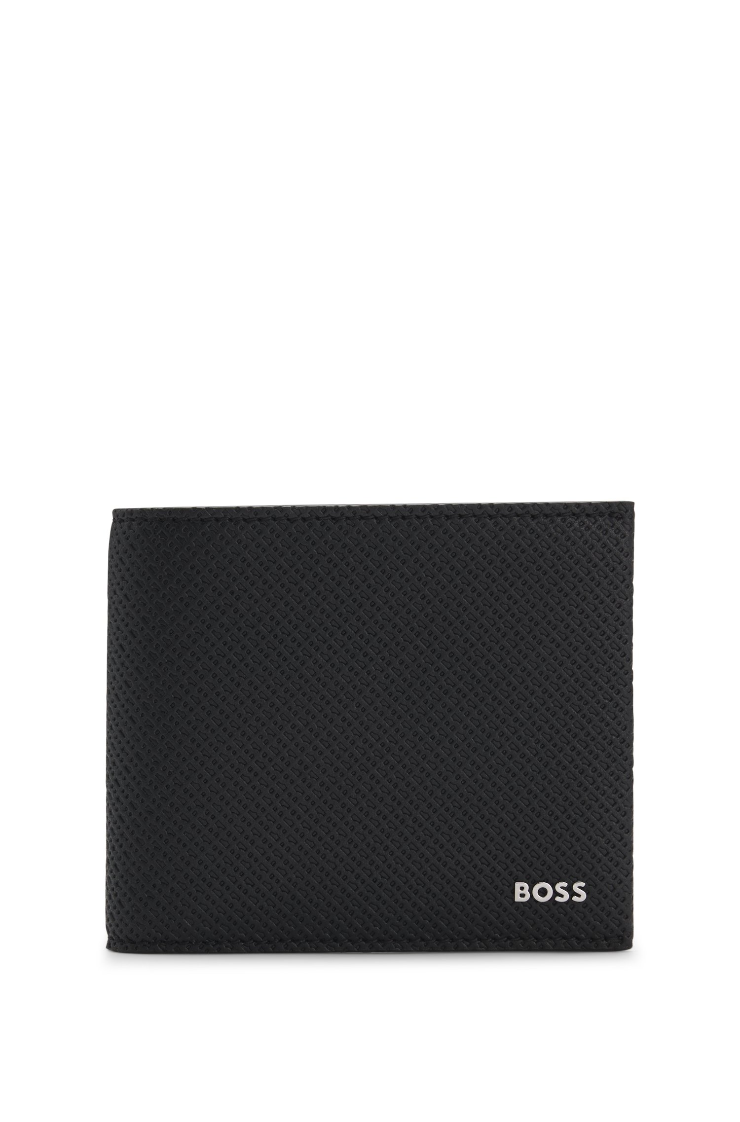 Boss Monogrammed wallet with polished metal logo plånböcker & korthållare herr