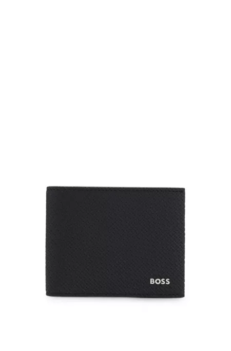 Portefeuille pliant à monogramme embossé avec logo métallique