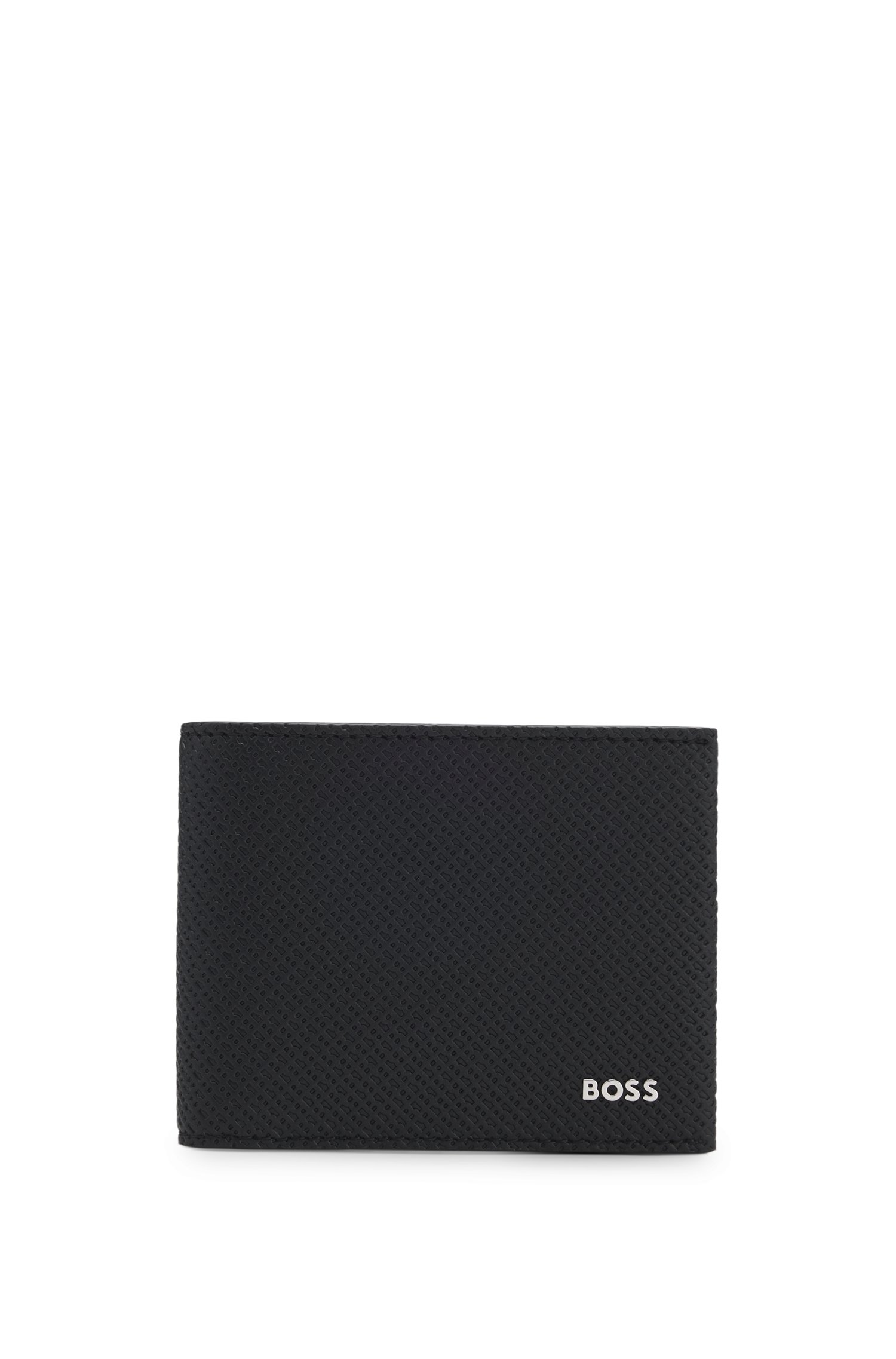 Boss Monogram-embossed folding wallet with metal logo plånböcker & korthållare herr