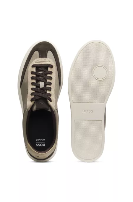 Baskets en cuir à semelle cupsole et finitions en cuir suédé