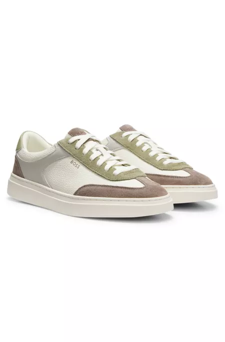 Cupsole trainers in leather with suede trims
