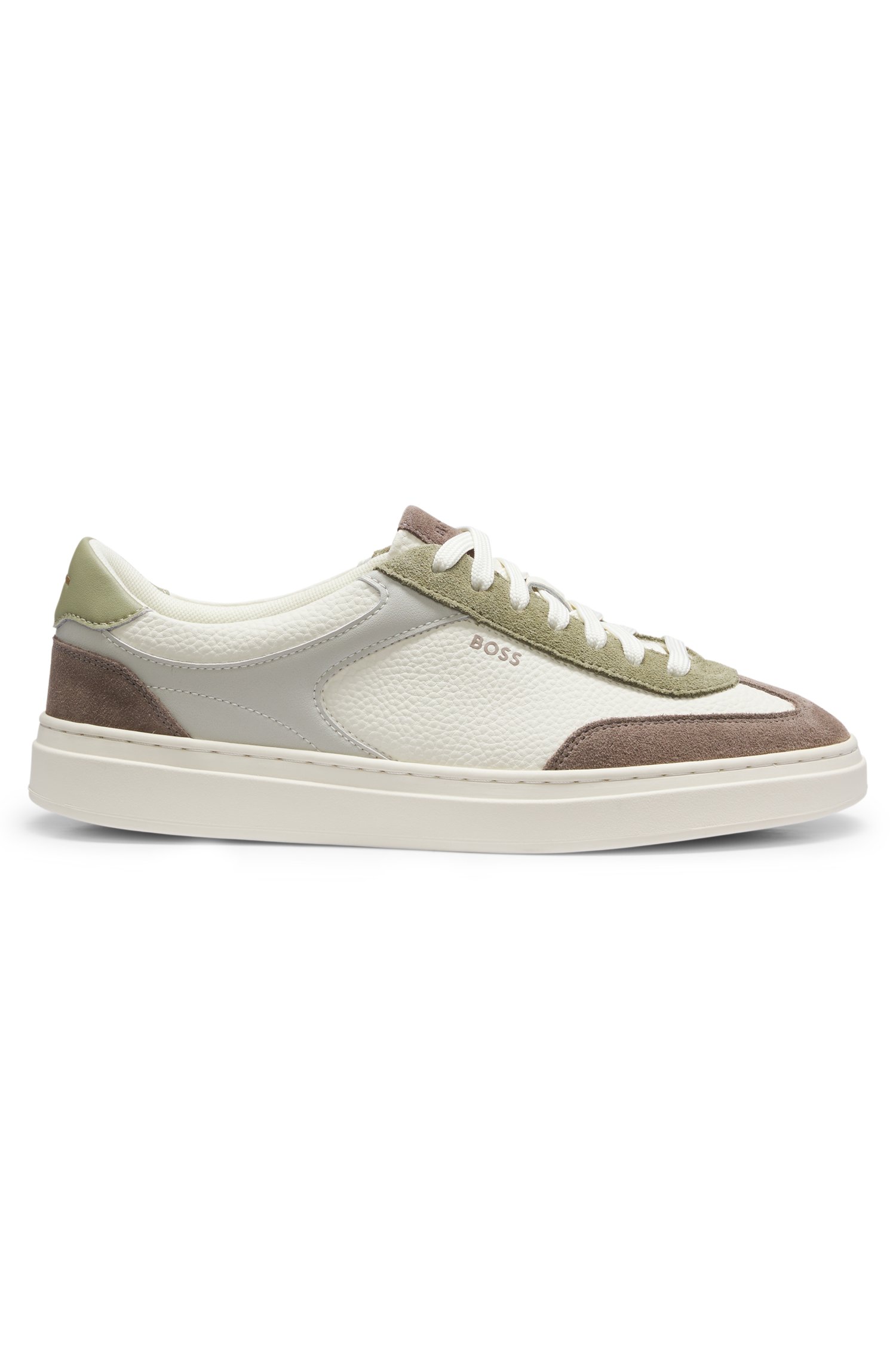 Boss Cupsole trainers in leather with suede trims sneakers herr – bild 3