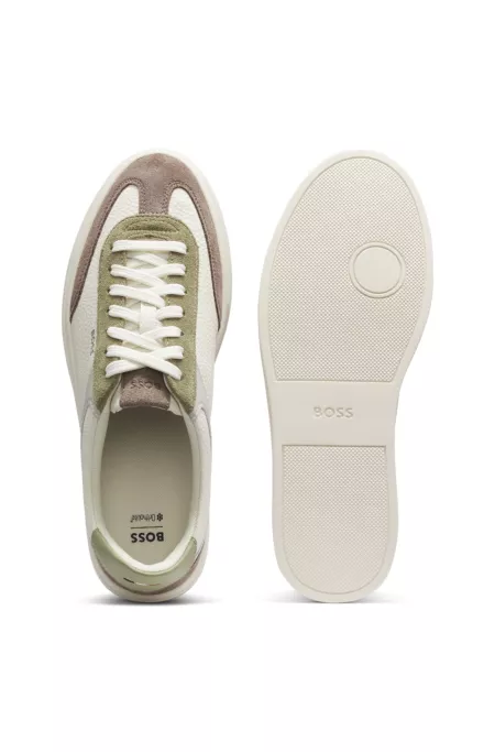 Cupsole trainers in leather with suede trims