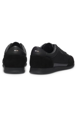 Boss Mixed-material trainers with stitched detailing låga sneakers herr – bild 3