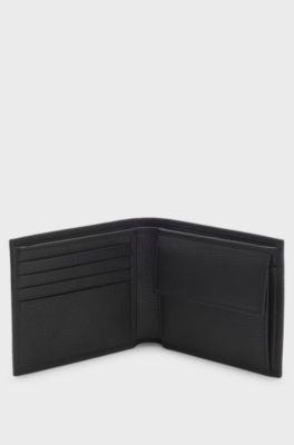Three-piece leather gift set with embossed logos, Black