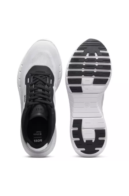 BOSS-MOTION lace-up trainers in woven jacquard