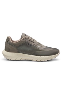 BOSS-MOTION lace-up trainers in woven jacquard 3