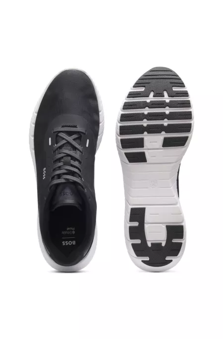 BOSS-MOTION lace-up trainers in woven jacquard