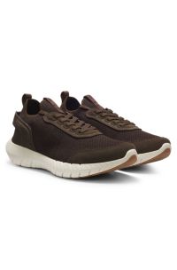 Sporty slip-on trainers with suede details, Dark Brown
