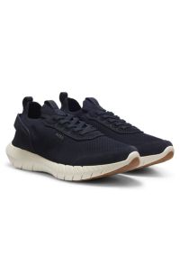 Sporty slip-on trainers with suede details, Blue