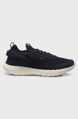 Sporty slip-on trainers with suede details, Blue
