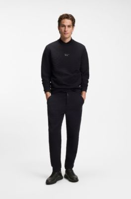 Porsche x BOSS leather trainers with perforated details, Black
