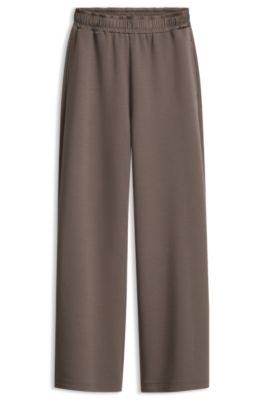 Relaxed-fit wide-leg trousers in a cotton blend, Brown
