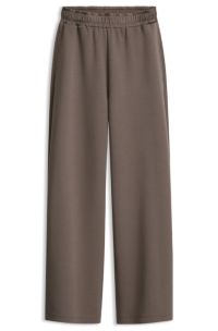 Relaxed-fit wide-leg trousers in a cotton blend, Brown