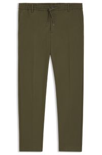 Modern-fit trousers in stretch twill, Khaki