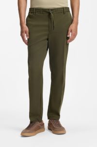 Modern-fit trousers in stretch twill, Khaki