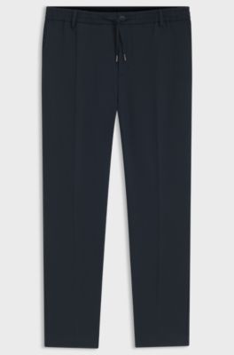 Modern-fit trousers in stretch twill, Dark Blue