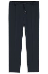 Modern-fit trousers in stretch twill, Dark Blue