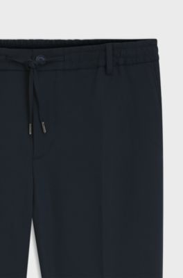 Modern-fit trousers in stretch twill, Dark Blue