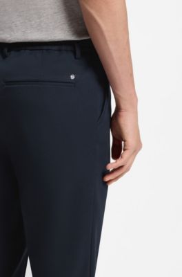 Modern-fit trousers in stretch twill, Dark Blue
