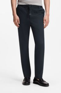 Pantalon Modern en twill stretch, Bleu fonc&eacute;