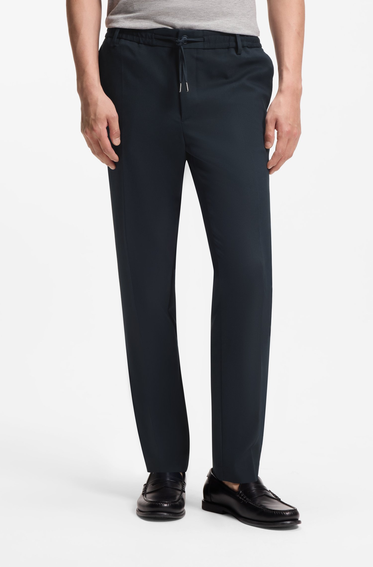 Boss Modern-fit trousers in stretch twill byxor herr