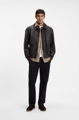 Regular-fit cotton shirt, Light Brown