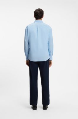 Regular-fit cotton shirt, Light Blue