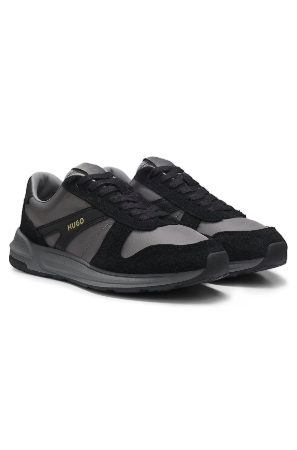 Suede-trim trainers
