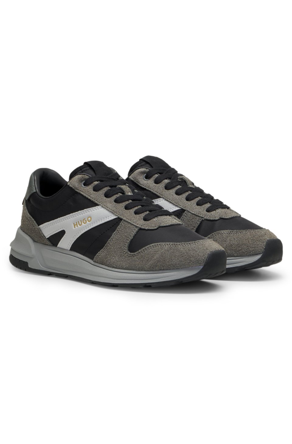 Suede-trim trainers