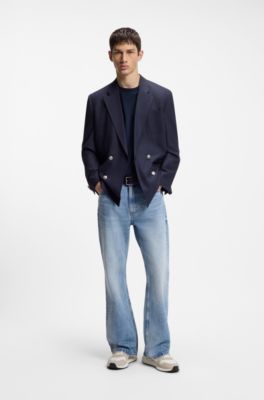 Suede-trim trainers with logo details, White