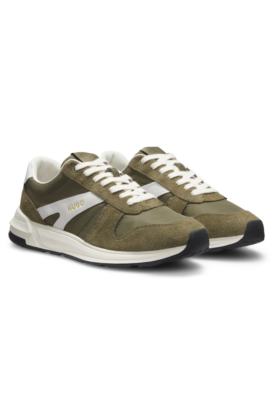 Suede-trim trainers