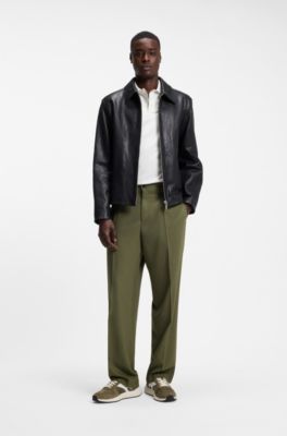 Suede-trim trainers with logo details, Light Green