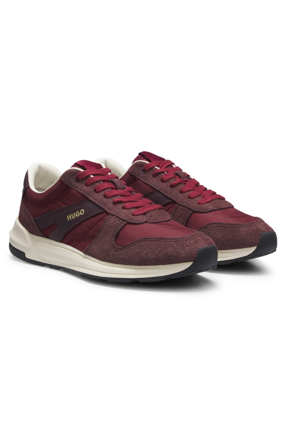 Suede-trim trainers