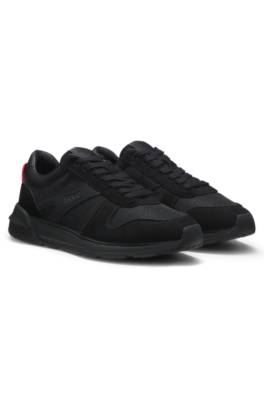 Monogram-jacquard trainers with faux-suede trims 1