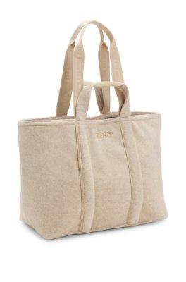 Boss Tote bag in textured fabric with rubber logo shoppingväskor & totes dam – bild 4