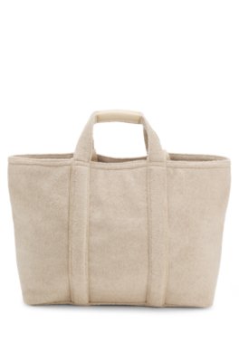 Boss Tote bag in textured fabric with rubber logo shoppingväskor & totes dam – bild 3