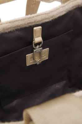 Boss Tote bag in textured fabric with rubber logo shoppingväskor & totes dam – bild 5