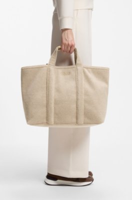 Boss Tote bag in textured fabric with rubber logo shoppingväskor & totes dam – bild 2