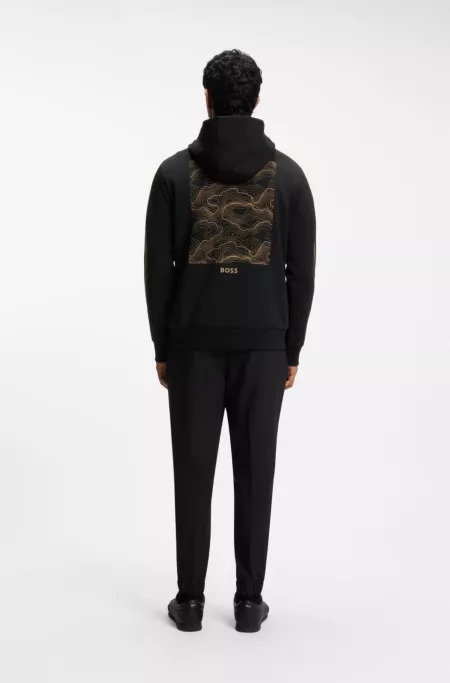 The Open sweat à capuche en coton mélangé avec motif graphique au dos