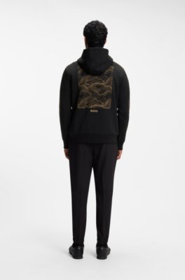 The Open cotton-blend hoodie with rear graphic