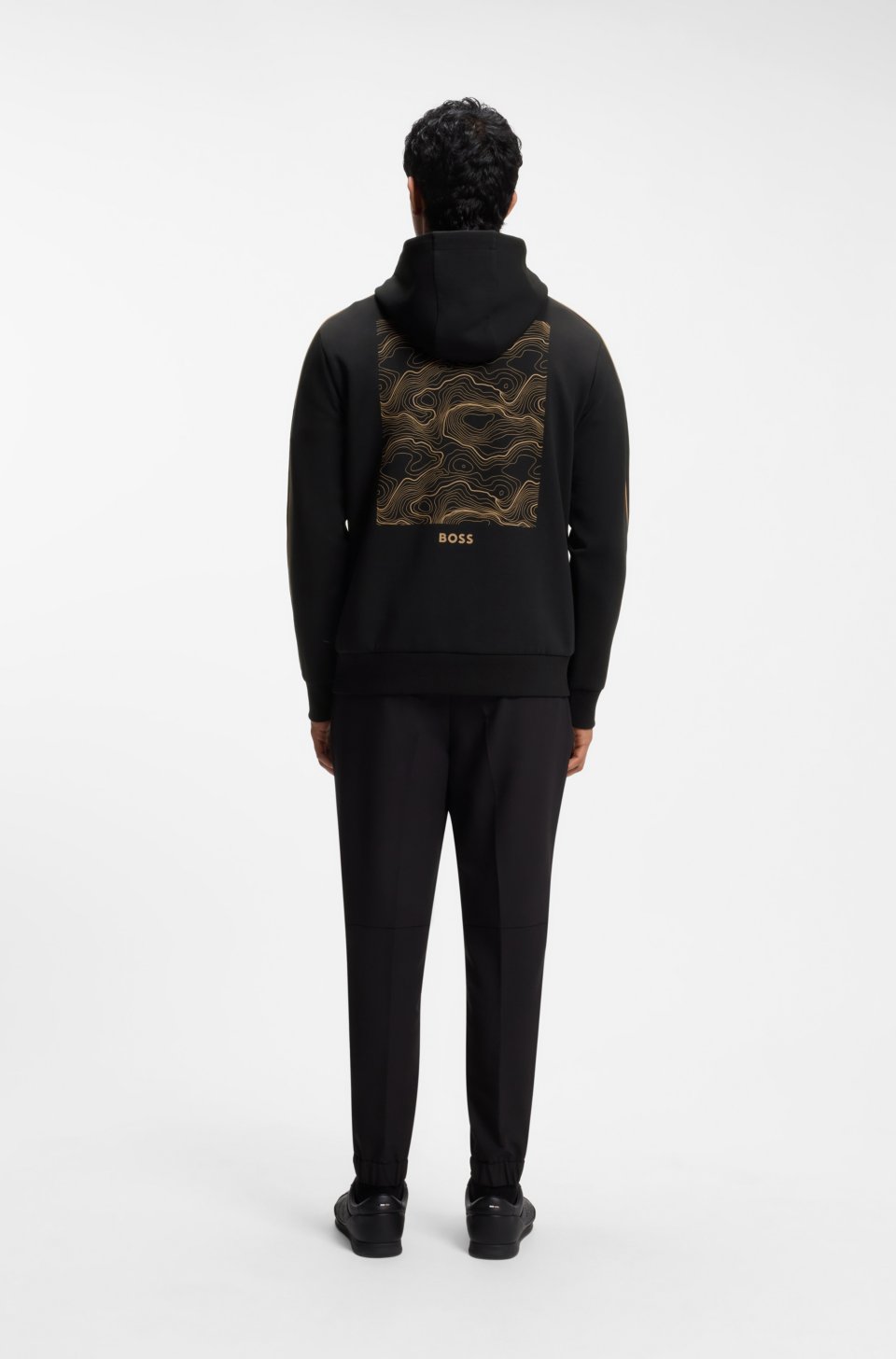 The Open cotton-blend hoodie with rear graphic