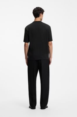 Relaxed-fit cotton T-shirt with photographic print, Black