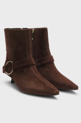 Suede boots, Dark Brown