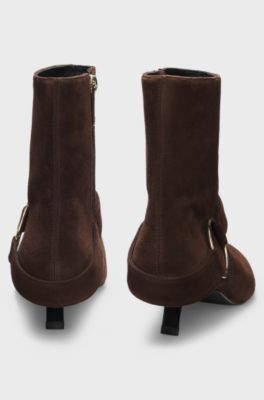 Suede boots, Dark Brown
