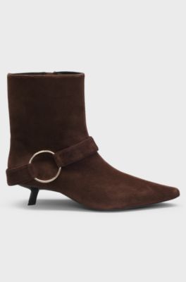 Suede boots, Dark Brown