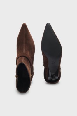 Suede boots, Dark Brown