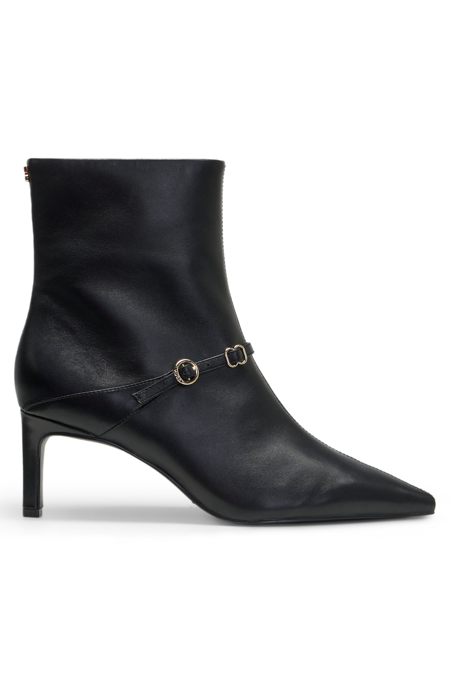 Hugo Leather ankle boots with a logo buckle pumps dam – bild 3