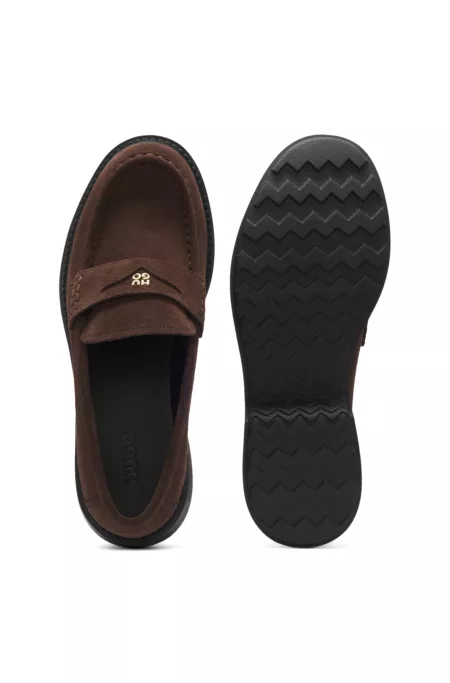 Mocassins Penny en cuir suédé à semelle en gomme large
