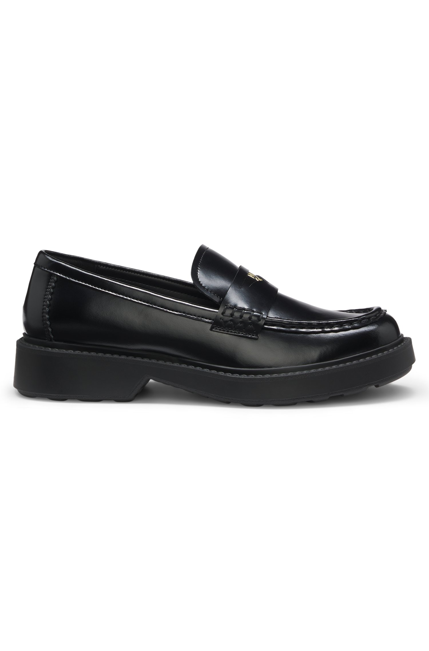 Hugo Leather loafers with penny trim and stacked logo dam – bild 3